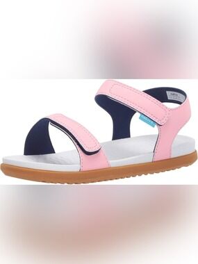 Native Kids' Pink and Navy Velcro Sandals
